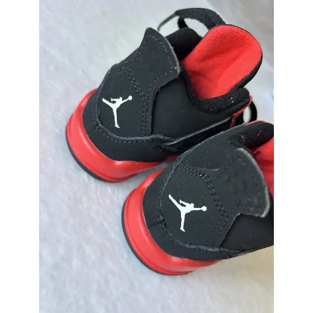 Jordan Air Jordan 4 Unisex Kids Black/Red Colorblock Lace-Up Mid Top 6C